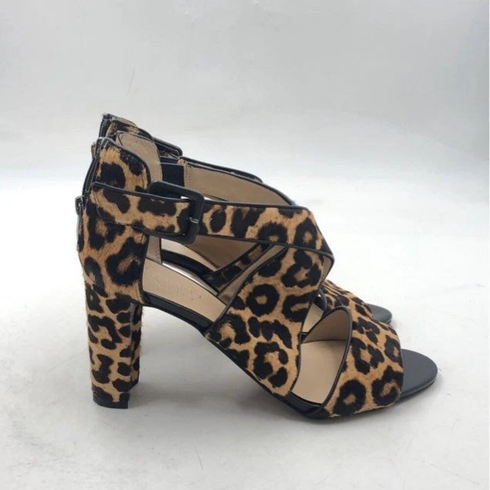 Franco Sarto Women's Cheetah Print Strappy Block Heels - Size 8.5M - Picture 5 of 8